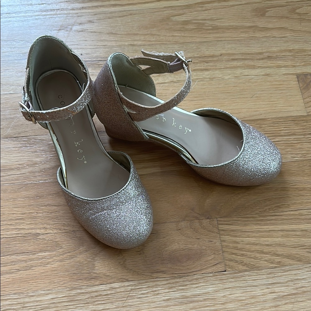 Copper Key Gold Dress Shoes with Ankle Strap